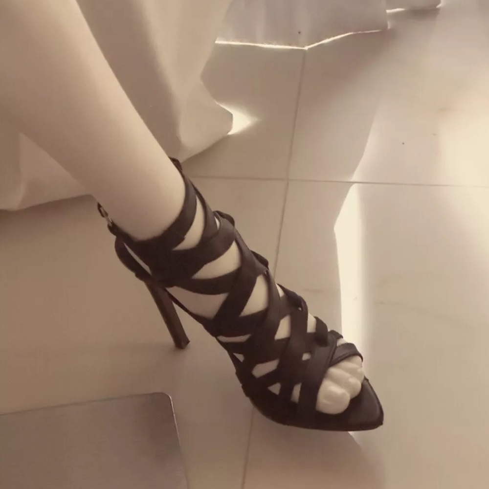 Black Gladiator Stiletto Heels